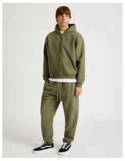 There After Core Elastic Cuff Track Pants in Olive