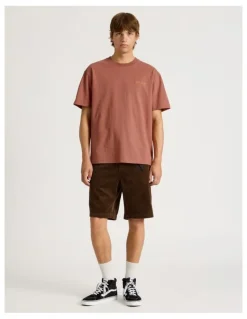 There After Core Embroidered Logo Oversized Short Sleeve Tee in Burnt Orange