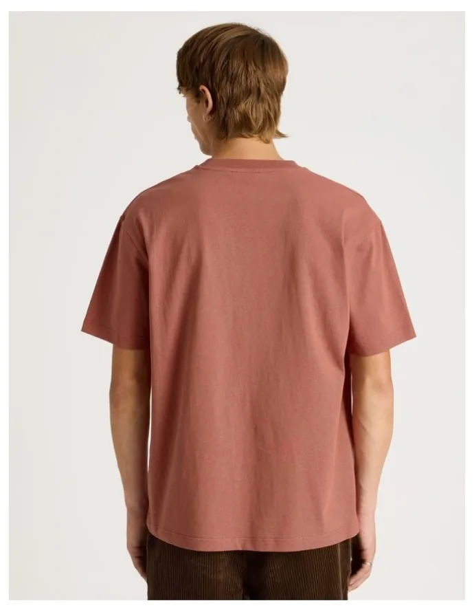 There After Core Embroidered Logo Oversized Short Sleeve Tee in Burnt Orange