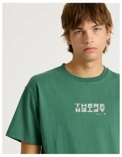 There After Core Logo Boxy Fit Short Sleeve Tee in Forest