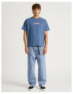 There After Core Logo Boxy Fit Short Sleeve Tee in Blue