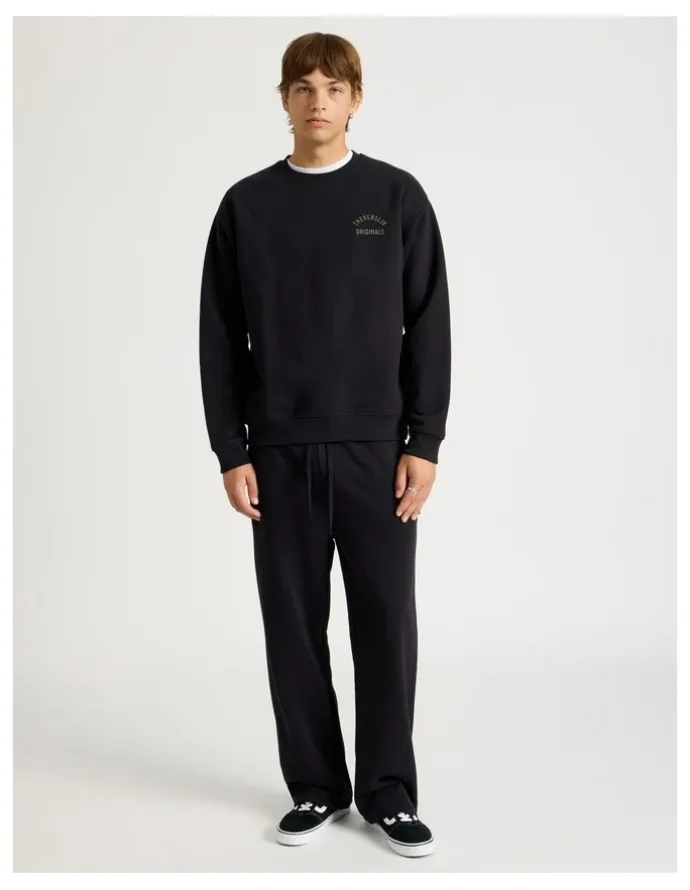 There After Core Logo Crew Sweater in Black
