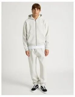 There After Core Logo Hooded Full Zip Sweater in Grey