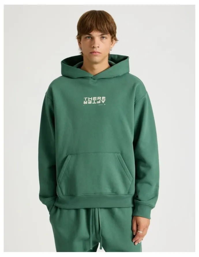 There After Core Logo Hooded Sweater in Forest