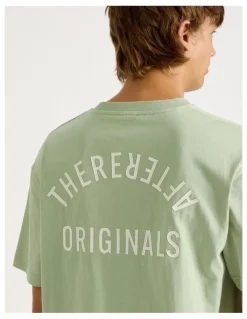 There After Core Logo Oversized Short Sleeve Tee in Green