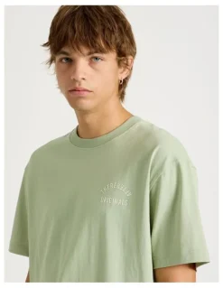 There After Core Logo Oversized Short Sleeve Tee in Green