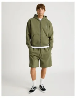 There After Core Logo Sweat Shorts in Olive