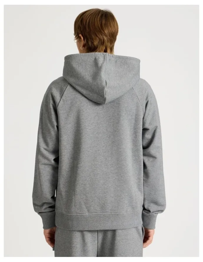 There After Core Terry Hooded Pullover Sweater in Grey