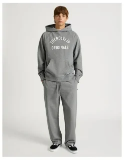There After Core Terry Hooded Pullover Sweater in Grey