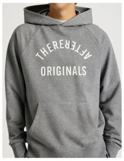 There After Core Terry Hooded Pullover Sweater in Grey