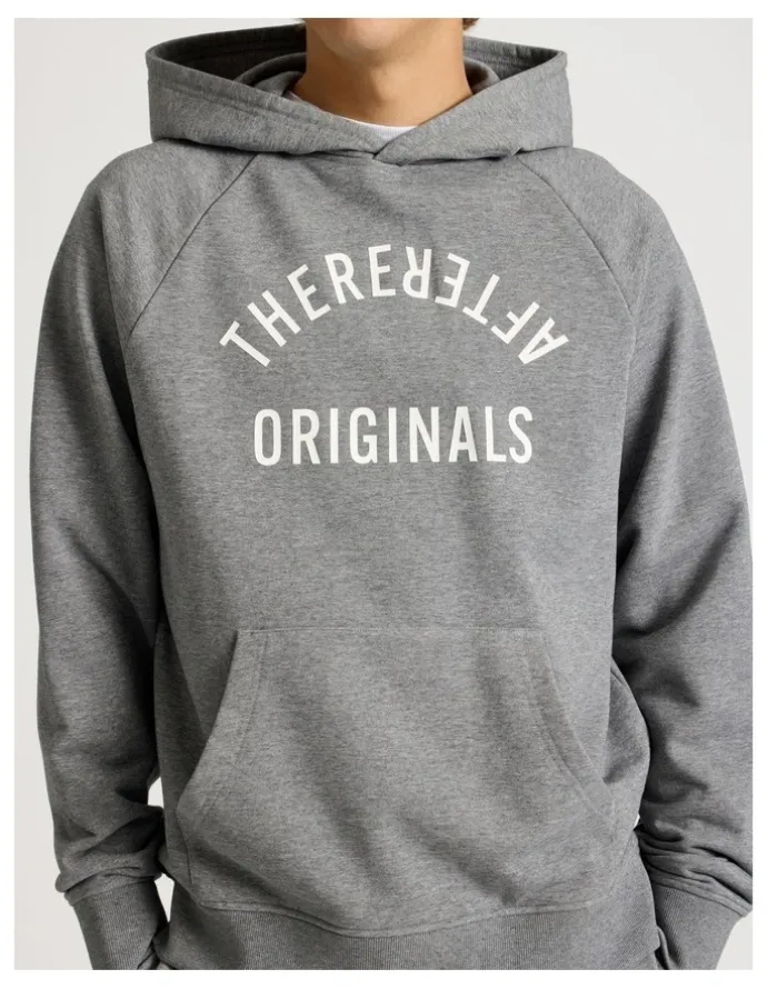 There After Core Terry Hooded Pullover Sweater in Grey