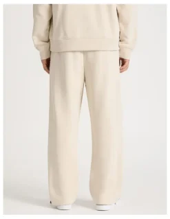 There After Core Wide Leg Terry Track Pants in Stone
