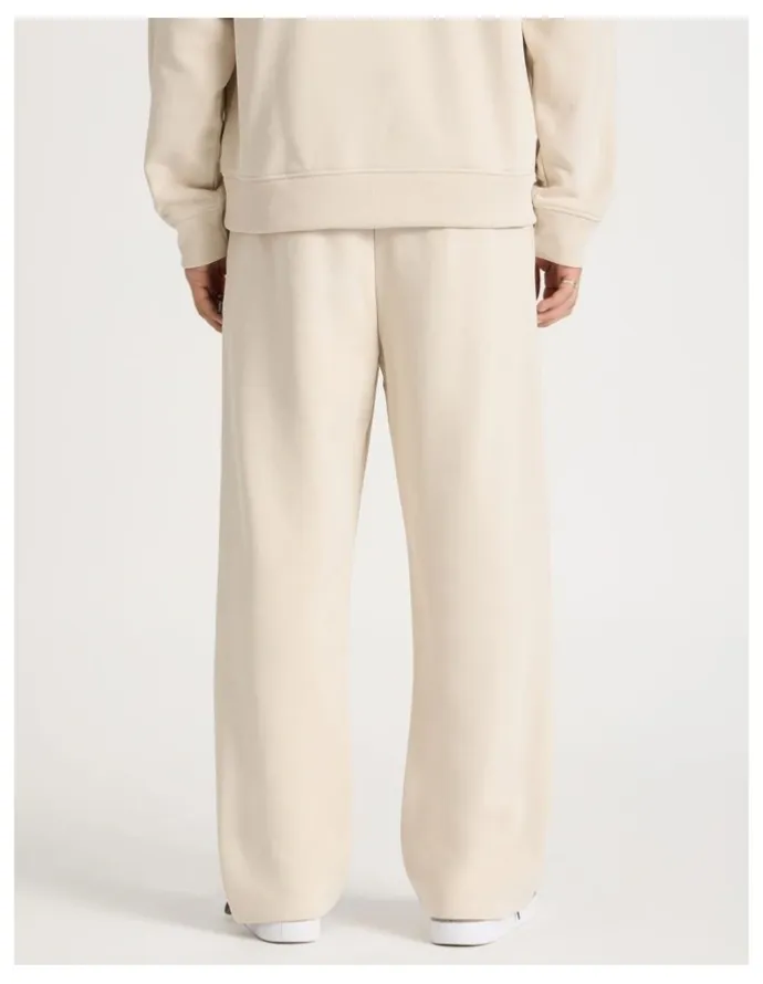 There After Core Wide Leg Terry Track Pants in Stone