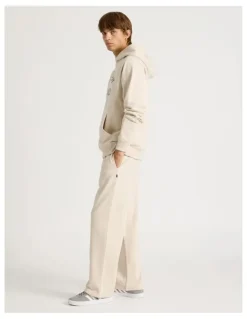 There After Core Wide Leg Terry Track Pants in Stone