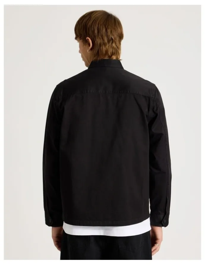 There After Double Pocket Long Sleeve Shirt in Black