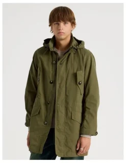 There After Fishtail Parka Jacket in Olive