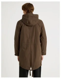 There After Fishtail Parka Jacket in Dark Brown