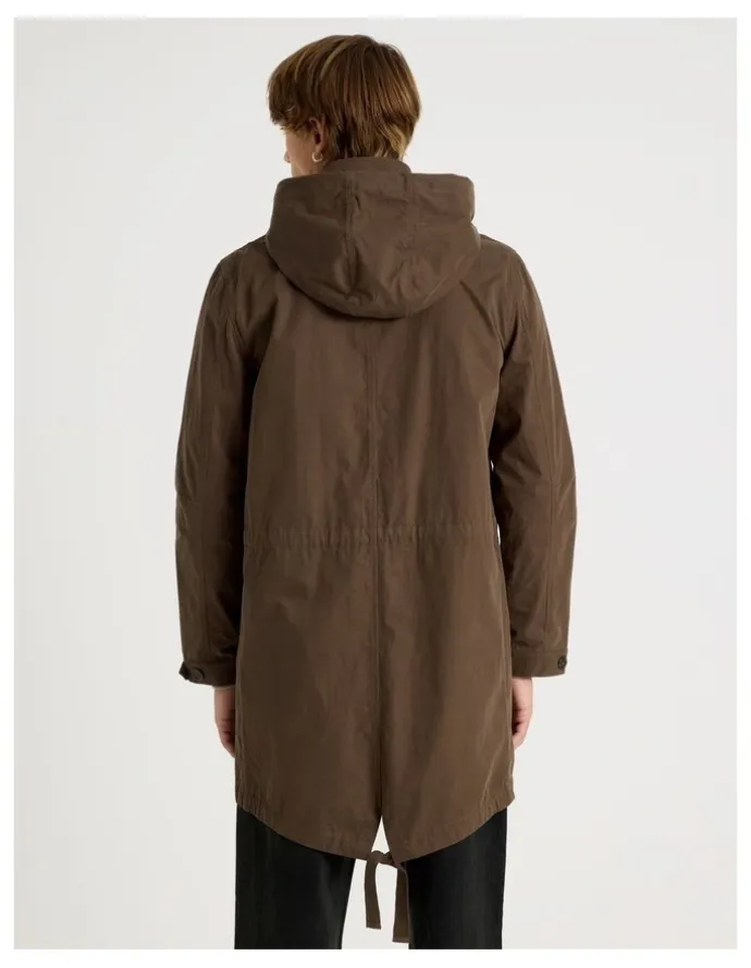 There After Fishtail Parka Jacket in Dark Brown