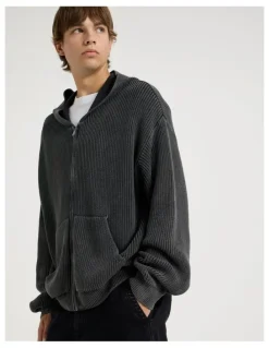 There After Gothic Zip Thru Knit in Black