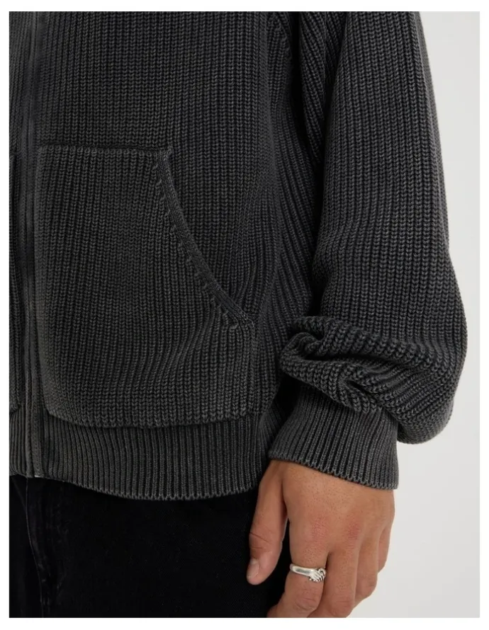 There After Gothic Zip Thru Knit in Black