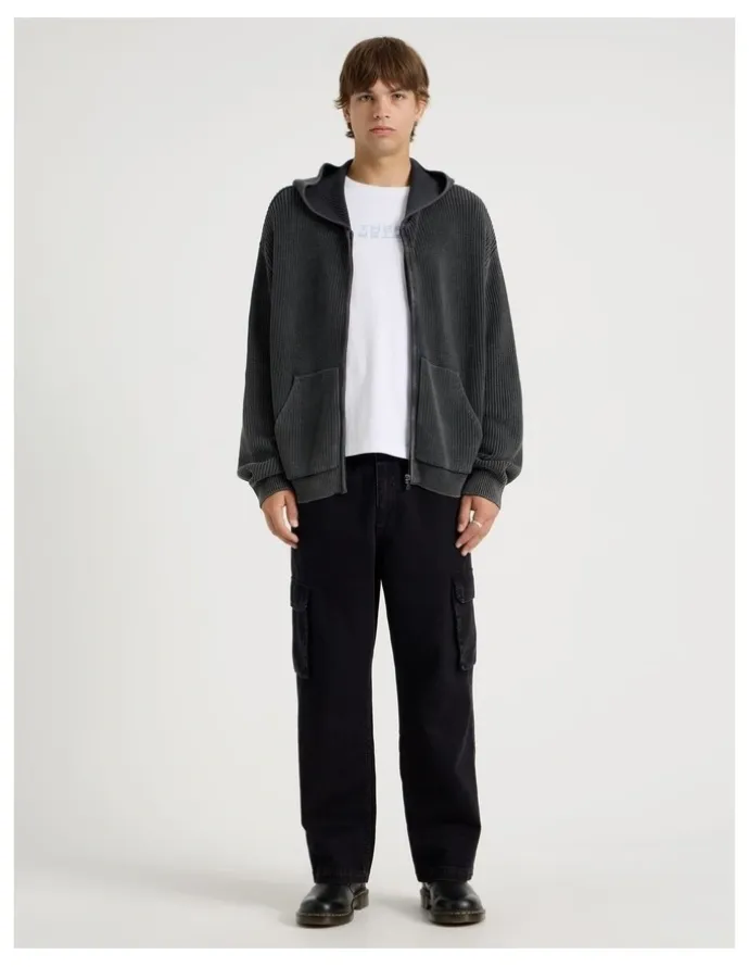 There After Gothic Zip Thru Knit in Black