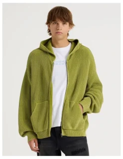 There After Gothic Zip Thru Knit in Green
