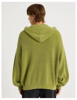 There After Gothic Zip Thru Knit in Green