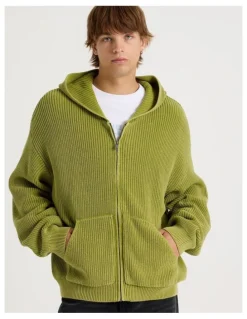 There After Gothic Zip Thru Knit in Green