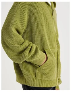 There After Gothic Zip Thru Knit in Green