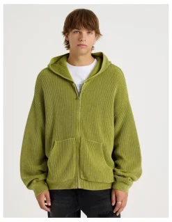 There After Gothic Zip Thru Knit in Green