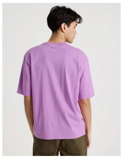 There After Graffiti Print Short Sleeve Tee in Purple