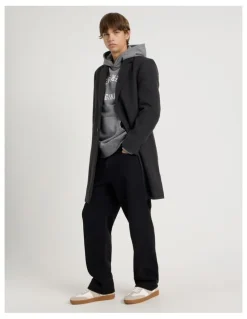 There After Longline Tailored Coat in Charcoal Marle