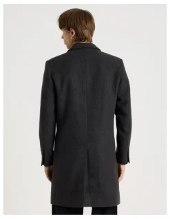There After Longline Tailored Coat in Charcoal Marle