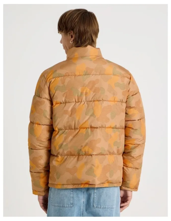 There After Mid Length Puffer Jacket in Orange Camo