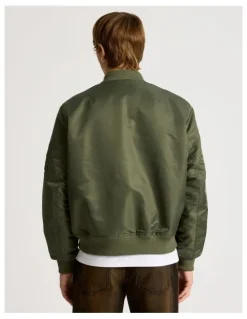 There After Nylon Bomber Jacket in Olive