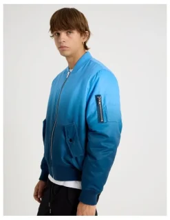 There After Ombre Bomber Jacket in Blue
