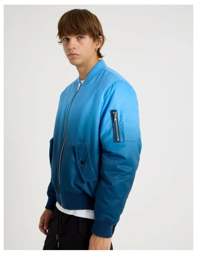 There After Ombre Bomber Jacket in Blue