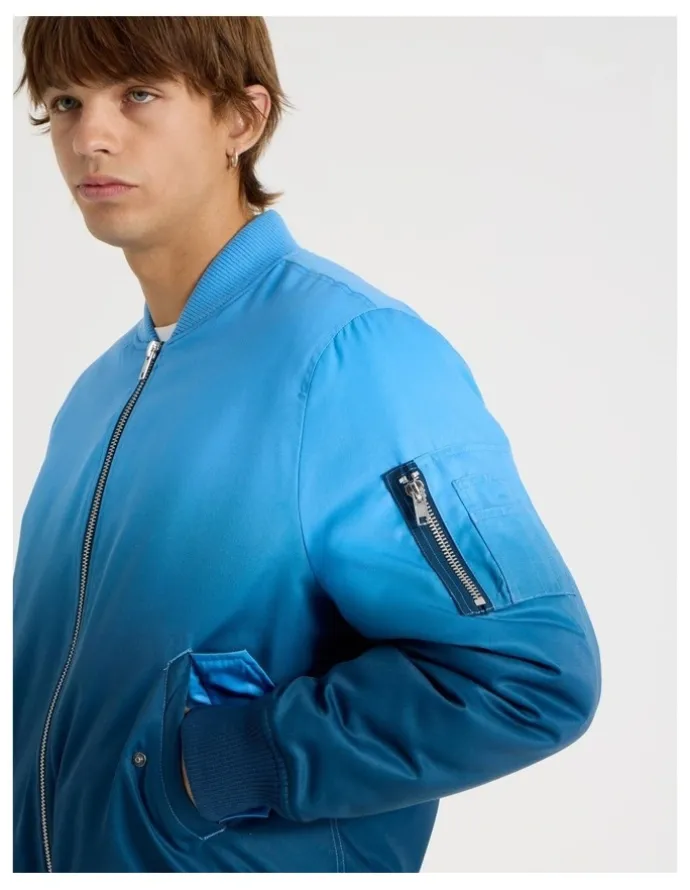 There After Ombre Bomber Jacket in Blue