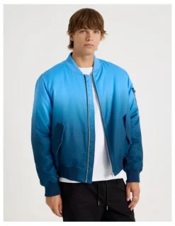 There After Ombre Bomber Jacket in Blue