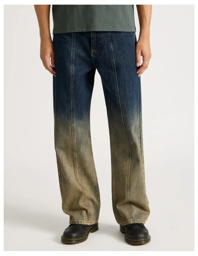 There After Ombre Wide Leg Jeans in Brown