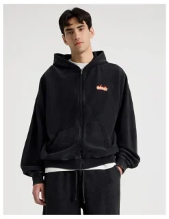 There After Oversized Terry Hooded Sweat in Black
