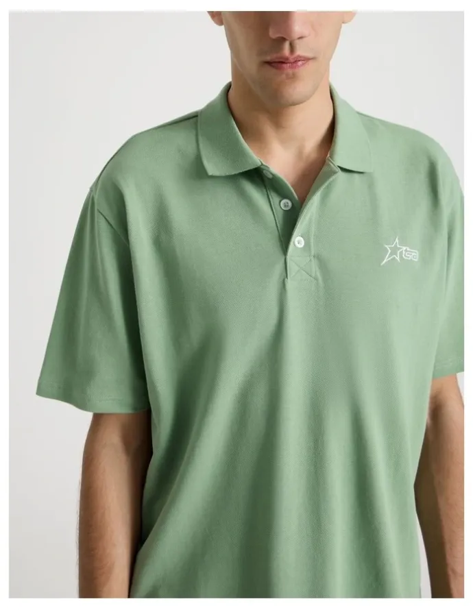 There After Plain Logo Short Sleeve Polo in Sage