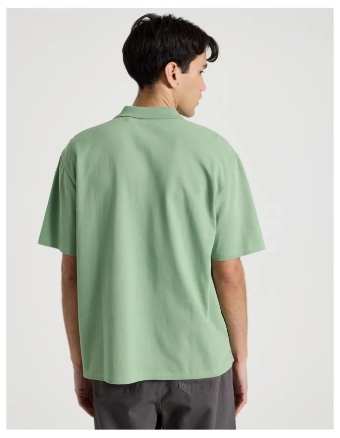 There After Plain Logo Short Sleeve Polo in Sage