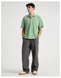 There After Plain Logo Short Sleeve Polo in Sage