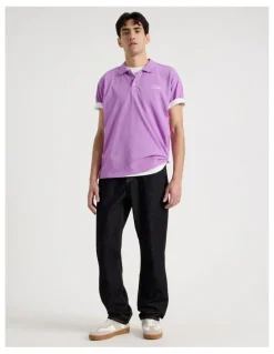 There After Plain Logo Short Sleeve Polo in Purple