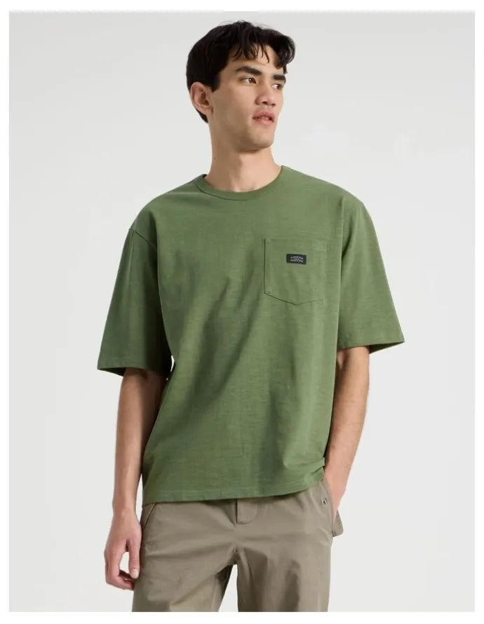 There After Pocket Slub Short Sleeve Tee in Olive