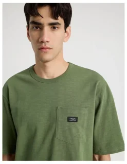There After Pocket Slub Short Sleeve Tee in Olive