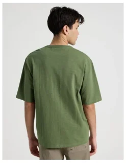 There After Pocket Slub Short Sleeve Tee in Olive