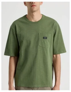 There After Pocket Slub Short Sleeve Tee in Olive