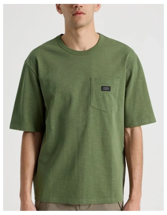 There After Pocket Slub Short Sleeve Tee in Olive